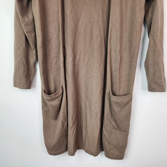 Ralph Lauren Black Label 100% Cashmere Long Cardigan Pockets Brown Size M - Picture 4 of 8